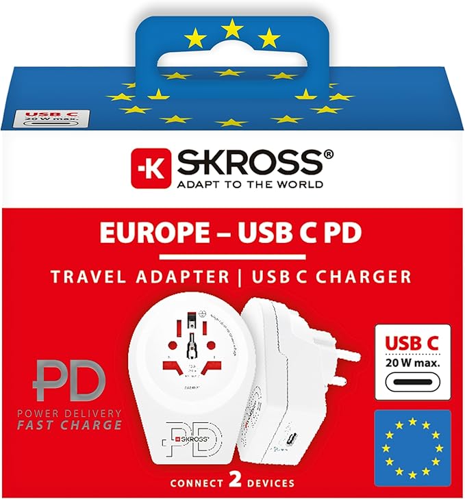 Skross 1500290-1 World To Europe Usb C20Pd- Bulk For Dispenser