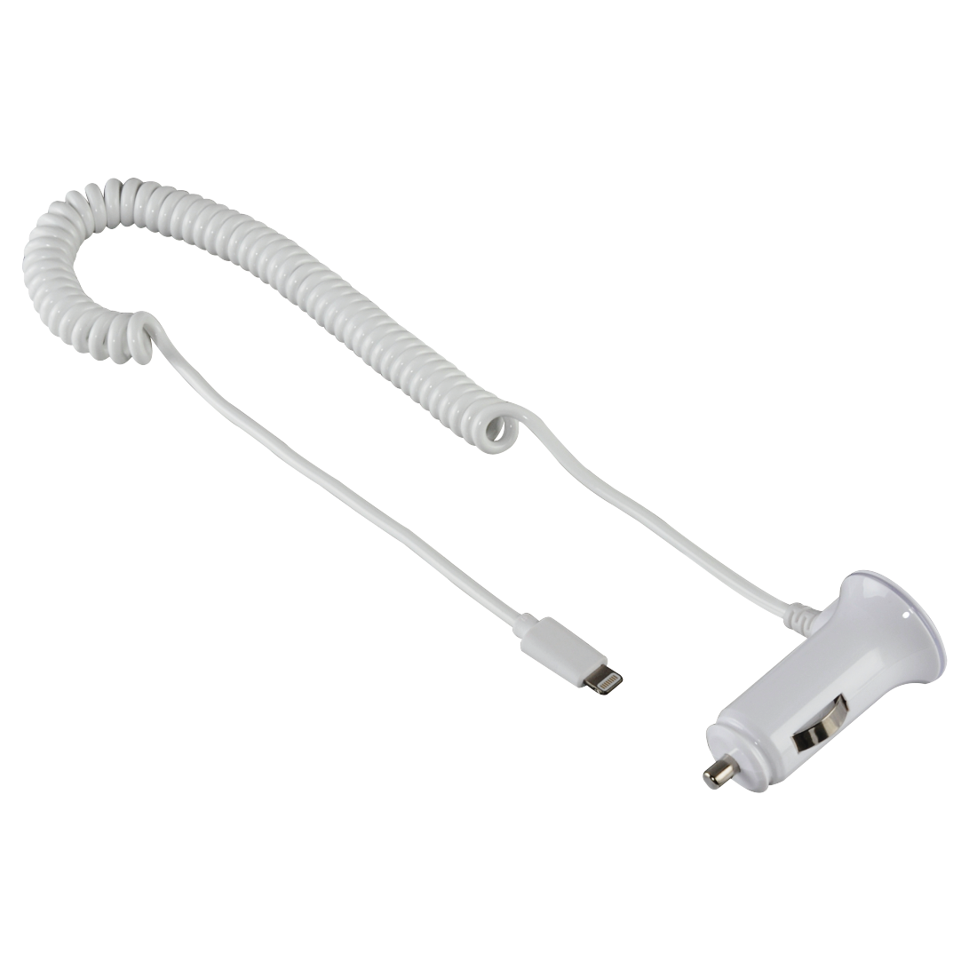 HHAMA 102096 Vehicle Charging Cable f. iPhone 5/5s/5c/6/6 Plus/6s/6s Plus/SE, MFI, white