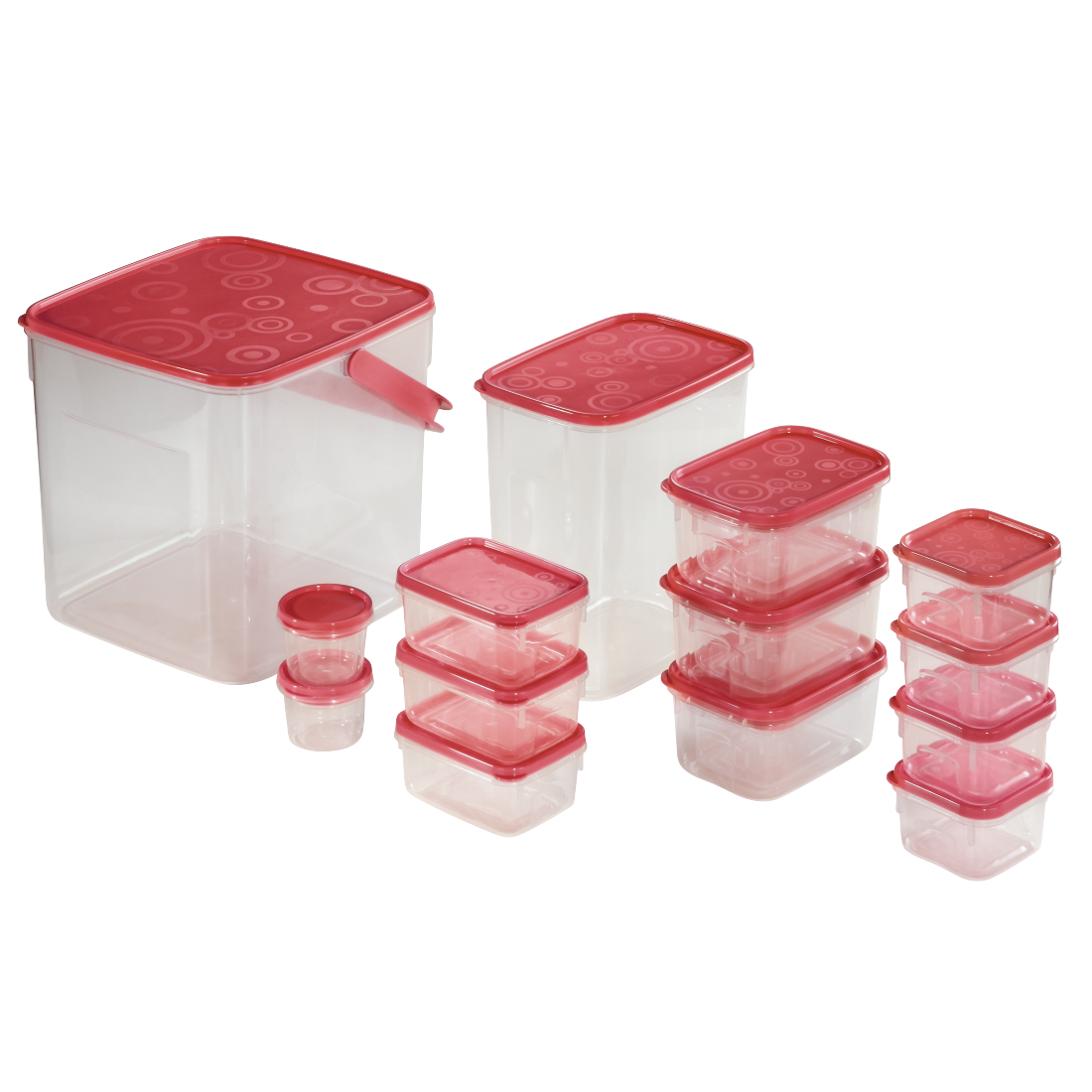 XAVAX 111468 Food Storage Box Set, 18 Pcs., red