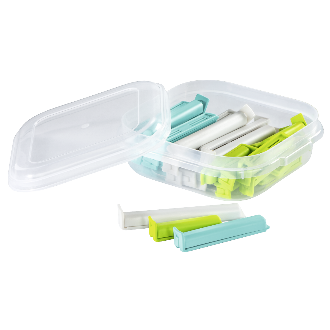 XAVAX 111469 Closure Clips Set with Handy Storage Box, Colourful, 30 Pcs.