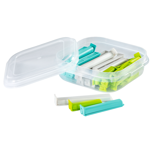 XAVAX 111469 Closure Clips Set with Handy Storage Box, Colourful, 30 Pcs.