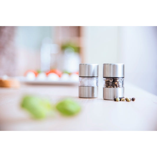 XAVAX 111548 Mini Salt and Pepper Mill Set, made of stainless steel, 2 parts