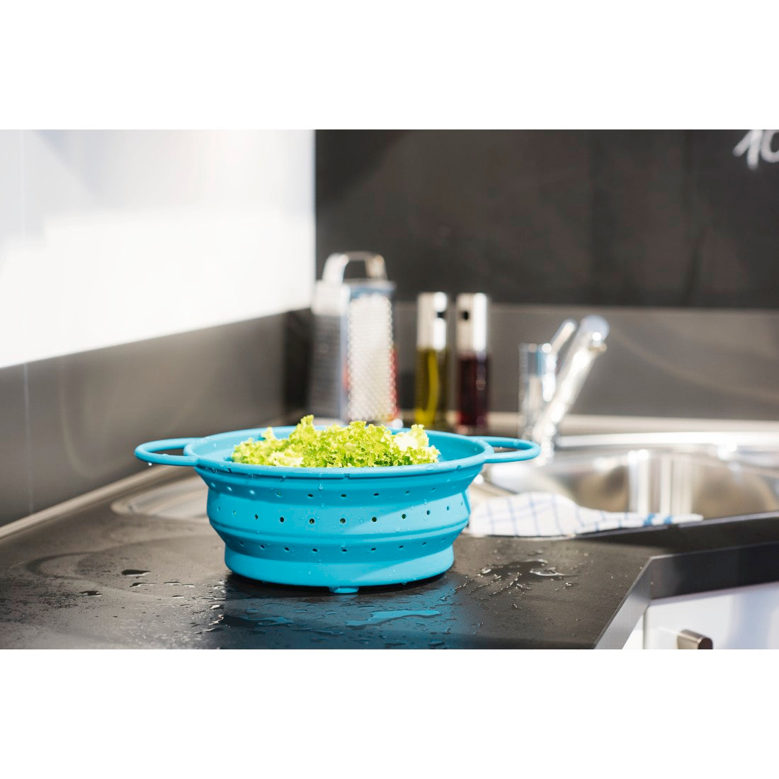 XAVAX 111555 COLANDER, Made of Silicone , Foldable, 25.5CM