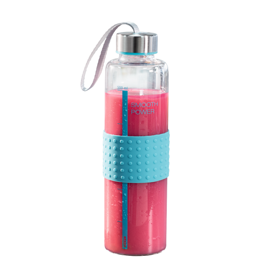 XAVAX 111599 "Smooth Power" Glass Drinking Bottle, 0.5 l, turquoise