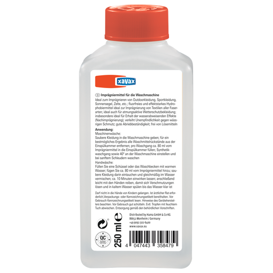 XAVAX 111736 Impregnating agent for washing machines, 250 ml