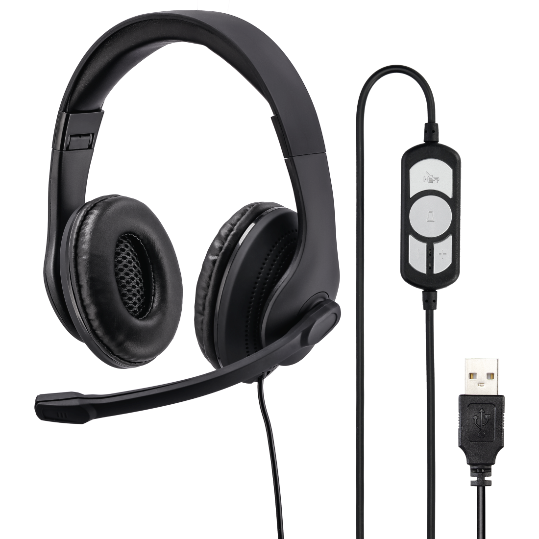 HAMA 139924 "HS-USB300" PC Office Headset, Stereo, black
