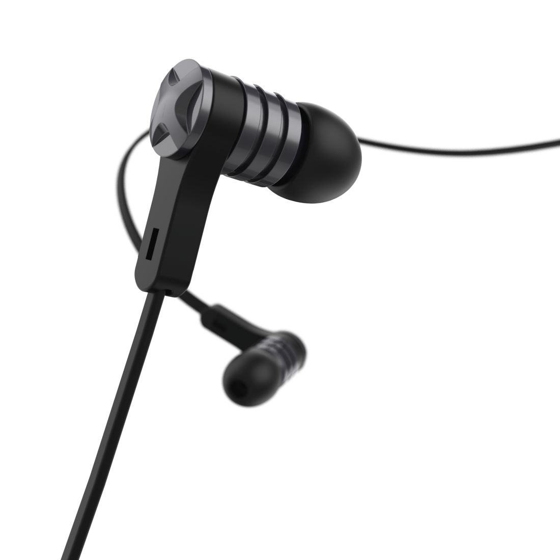 HAMA 184018 "Intense” headphones, in-ear, microphone, flat ribbon cable, black