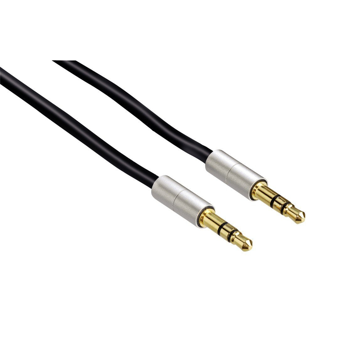 Hama 80854"AluLine" Coiled Cord, 3.5 mm jack plug - 3.5 mm jack plug, stereo, 1 m