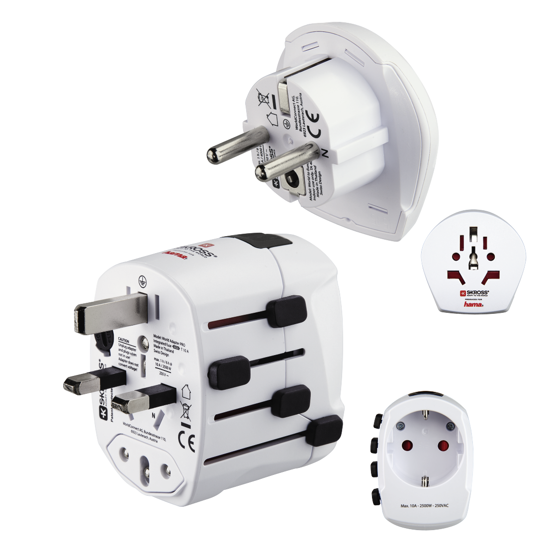 HAMA 128200 WORLD TRAVEL ADAPTER PLUG, 3 PINS