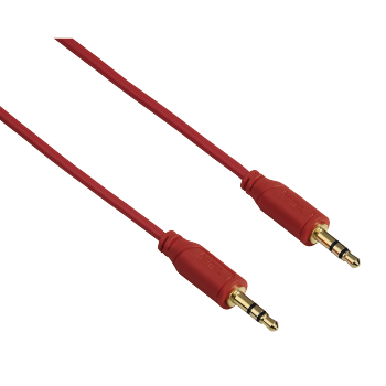 Hama 135783 "Flexi-Slim" 3.5 mm Audio Jack Cable, gold-plated, red, 0.75 m