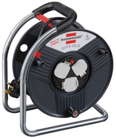 BRENNENSTUHL 1308953 SUPER SOLID EXTENSION REEL 50M, BLACK
