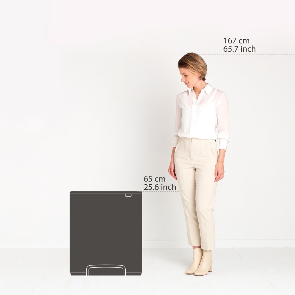 Brabantia 211461 Bo Pedal Bin, 2 X 30 Litre  Matt Steel Fingerprint Proof
