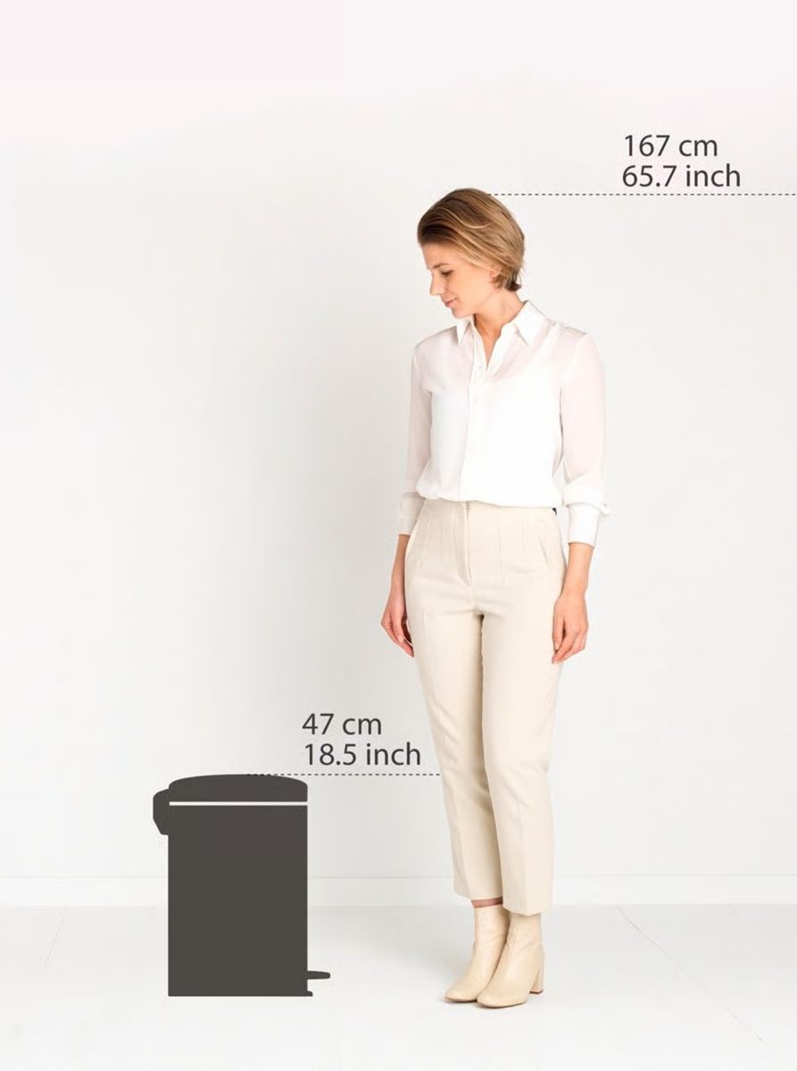 Brabantia 113987 Pedal Bin,20L,Plastic Bkt Brilliant Steel