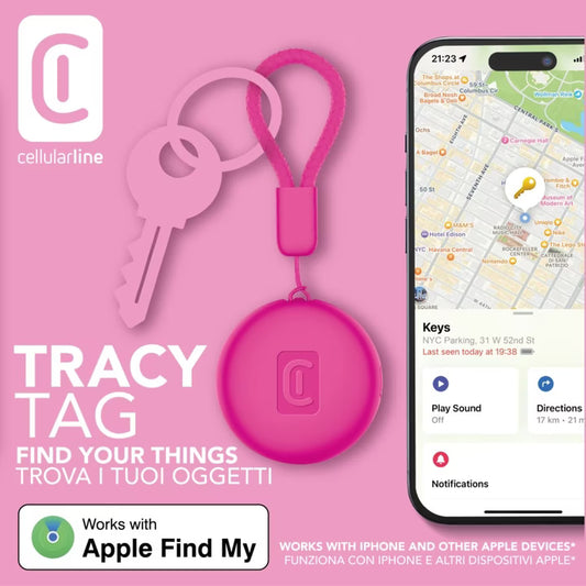Cellularline Tracy Tag Item Finder Pink Bttracytagp
