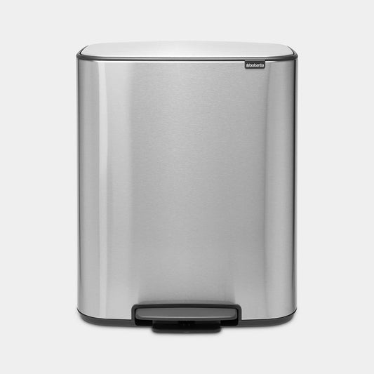 Brabantia 211461 Bo Pedal Bin, 2 X 30 Litre  Matt Steel Fingerprint Proof