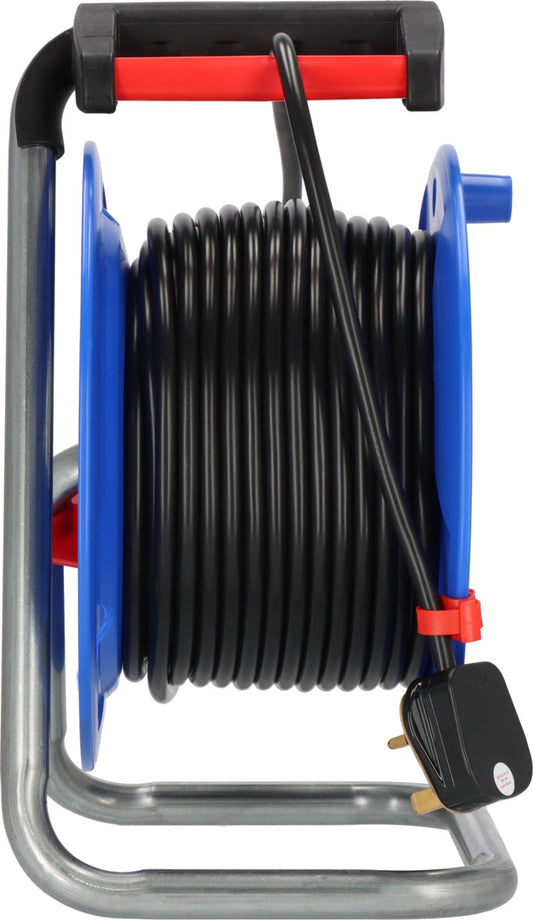 BRENNENSTUHL 1218057900 CABLEREEL Garant 3-way socket outlet Cable Reel (Extension Lead 25m cable length, ergonomic handle, cable colour: black)
