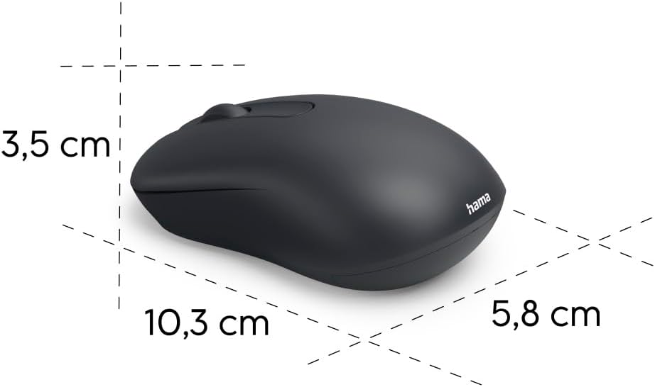 Hama 173073 “WM-100” Mouse, Cordless,Optical,3 Buttons,W/O Click Noise,black
