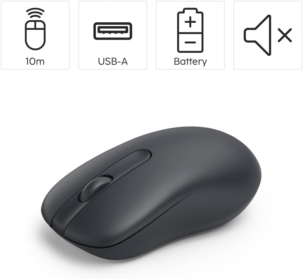 Hama 173073 “WM-100” Mouse, Cordless,Optical,3 Buttons,W/O Click Noise,black