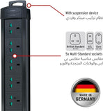 Brennenstuhl 1156007135 Premium-Multi-Line 5-Way Extension Socket, 3 m Length, Black
