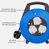 Brennenstuhl 1098207900 Vario Line Multistandard 3-way socket cable box (sockets fitting for BS, U.S. and EURO plugs), portable 5m extension cord in plastic box with carrying handle, Made in Germany