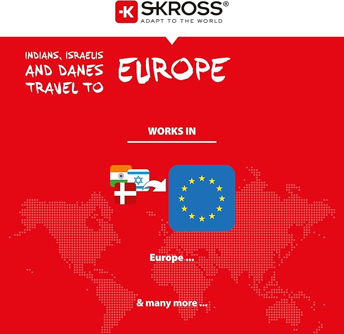 Skross 1500217-E India-Denmark To Europe Single Adapter