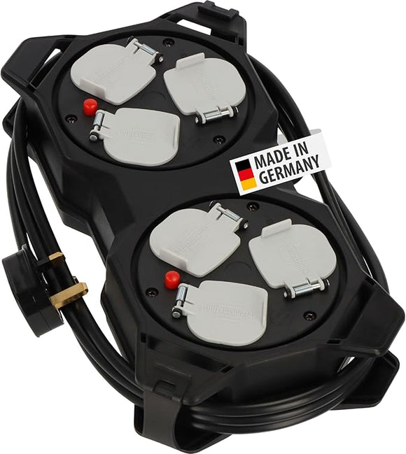 Brennenstuhl 1151613100 Power Station (Power Distributor 3m H05VV-F3G1.5 cable, with 6 sockets, suitable for wall mounting, Made in Germany