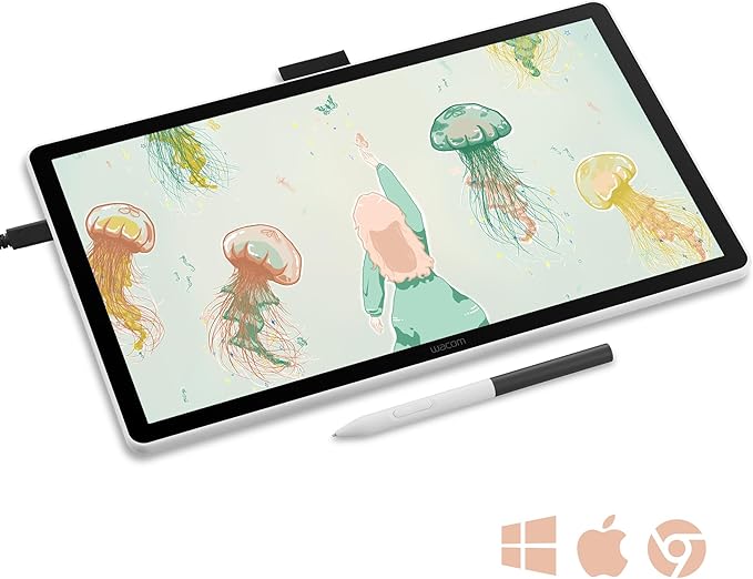 Wacom One DTC141 Creative Pen Display,14” HD Full-Laminated Digital Art Tablet with Creative Software and Training, Graphics Drawing Pad for Mac and Windows