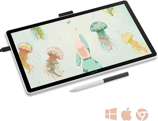 Wacom One DTC141 Creative Pen Display,14” HD Full-Laminated Digital Art Tablet with Creative Software and Training, Graphics Drawing Pad for Mac and Windows