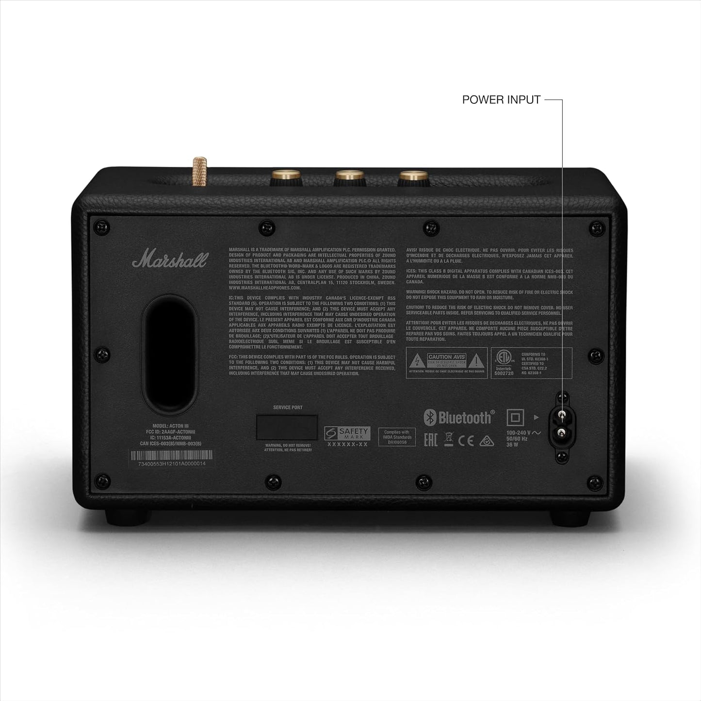 Marshall Acton III Bluetooth Home Speaker - Loud Stereo Sound with Bass and Treble Controls | Plug-in Powered | 3.5mm Aux Input