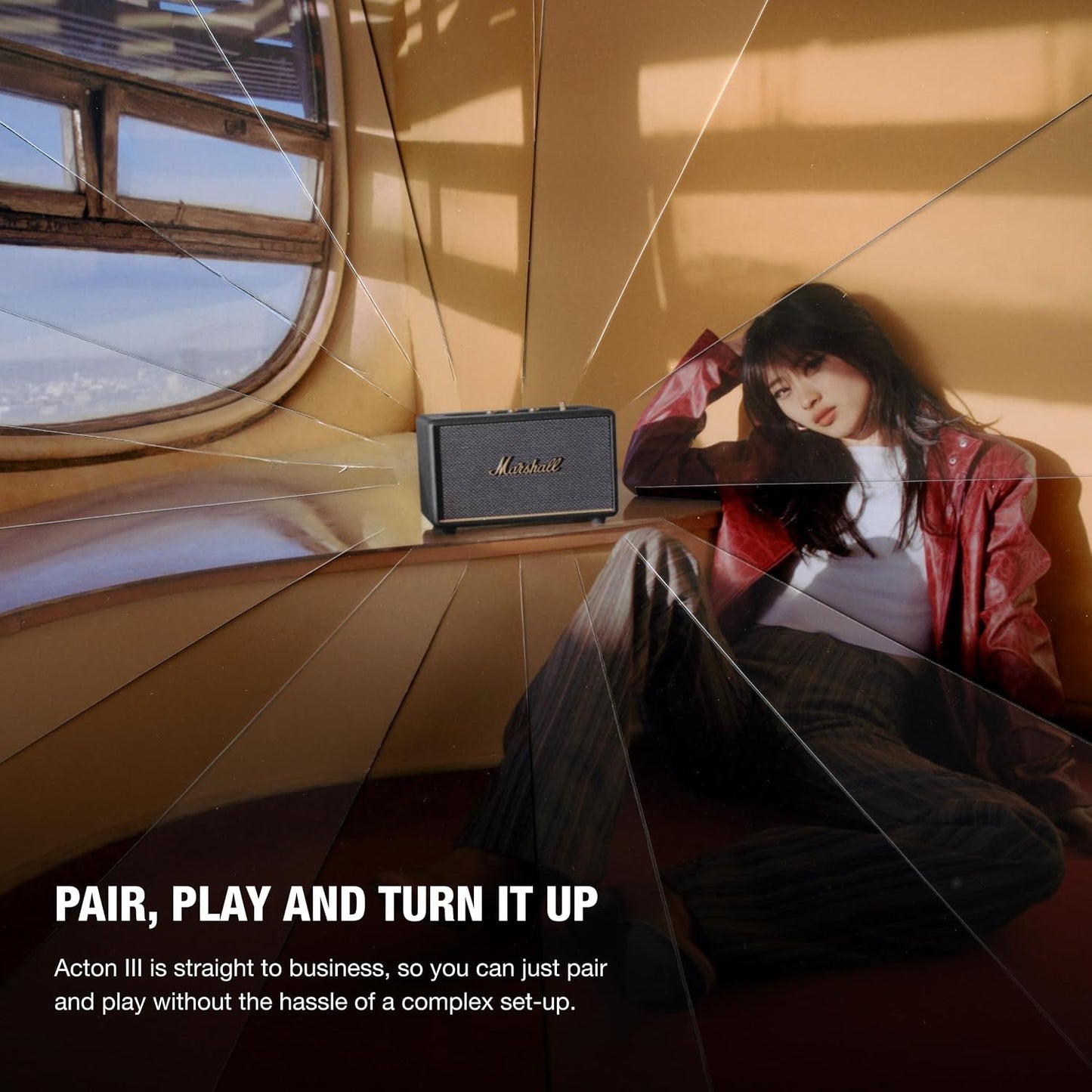 Marshall Acton III Bluetooth Home Speaker - Loud Stereo Sound with Bass and Treble Controls | Plug-in Powered | 3.5mm Aux Input