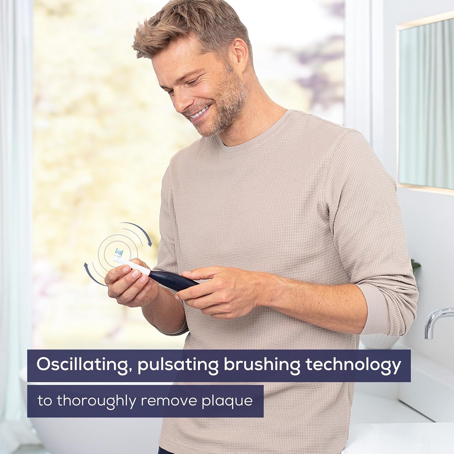 Beurer TB50 Electric Brush, 3 Cleaning Programs for Dental Care, Oscillating-Pulsating Cleaning Technology to Remove Plaque, Built-in Pressure Sensor, Rechargeable Battery