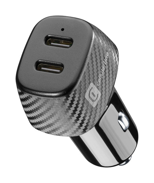 Cellularline Car Charger USB C 20+20W Pd Black Cbrusb2Pd40Wk