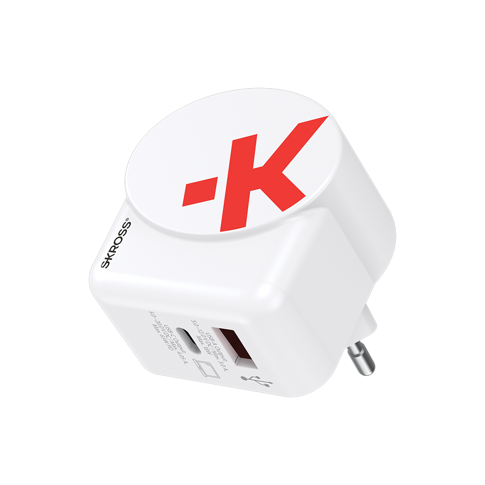 Skross 1302425 Eu Usb Charger Ac65Pd  White ,Retail,1Xusb,1Xtypc Pd