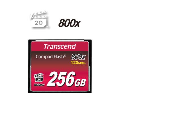 Transcend TS128GCF800, 128GB, CF Card, MLC,R:120MB/s