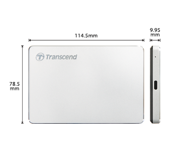 Transcend TS2TSJ25C3S, 2TB, 2.5" Portable HDD, StoreJet C3S,Alum alloy,Type C