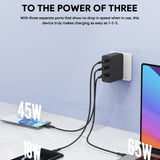 Aukey PA-B7O Omnia II Mix 140W 3 Port GaN PD 3.1 Charger with Interchangeable EU US UK Plugs