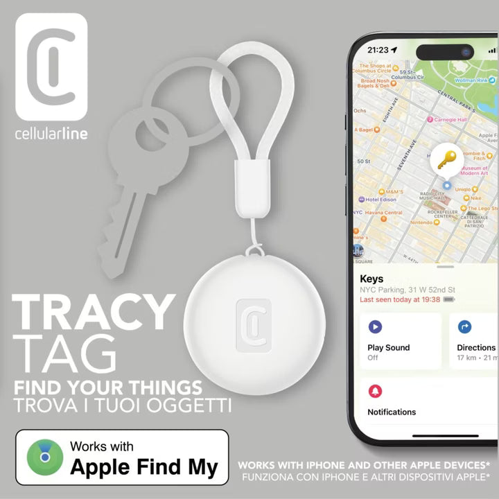 Cellularline Tracy Tag Item Finder White Bttracytagw