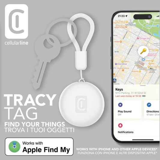 Cellularline Tracy Tag Item Finder White Bttracytagw