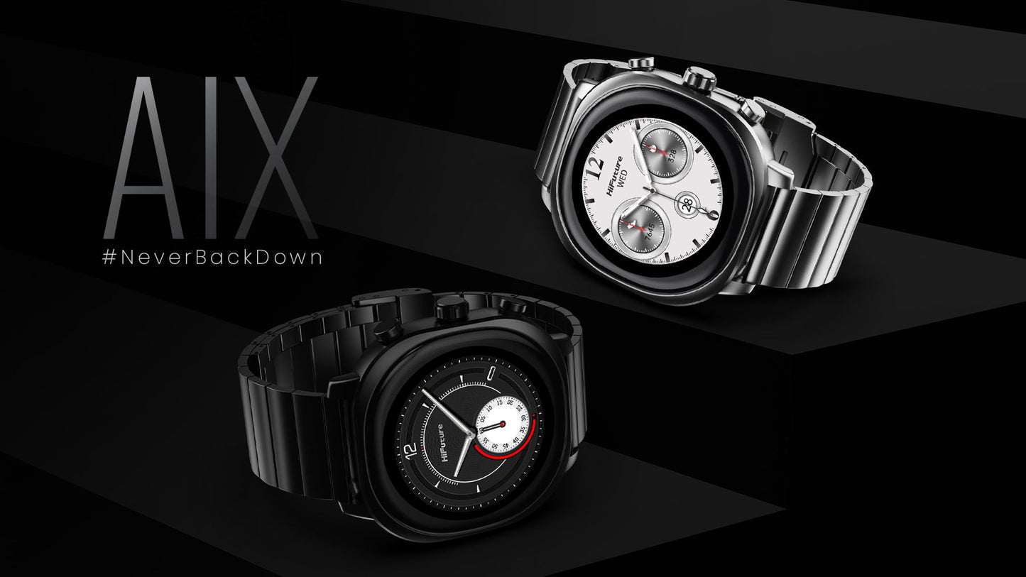 HiFuture AIX Amoled Stainless Steel wireless Calling Smartwatch -  Black