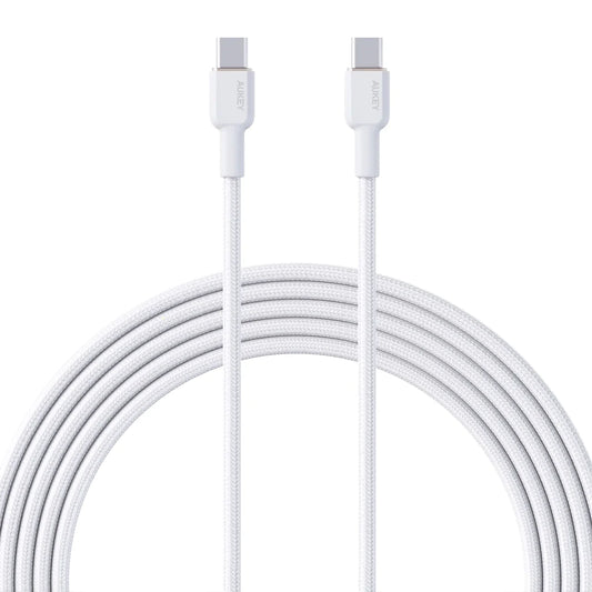 Aukey CB-NCC2 Nylon Braided USB-C to USB-C Cable 1.8m - White
