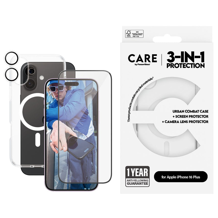 Panzerglass® B1339+2863+1285 Flagship 3-In-1 Bundle Iphone 16 Plus
