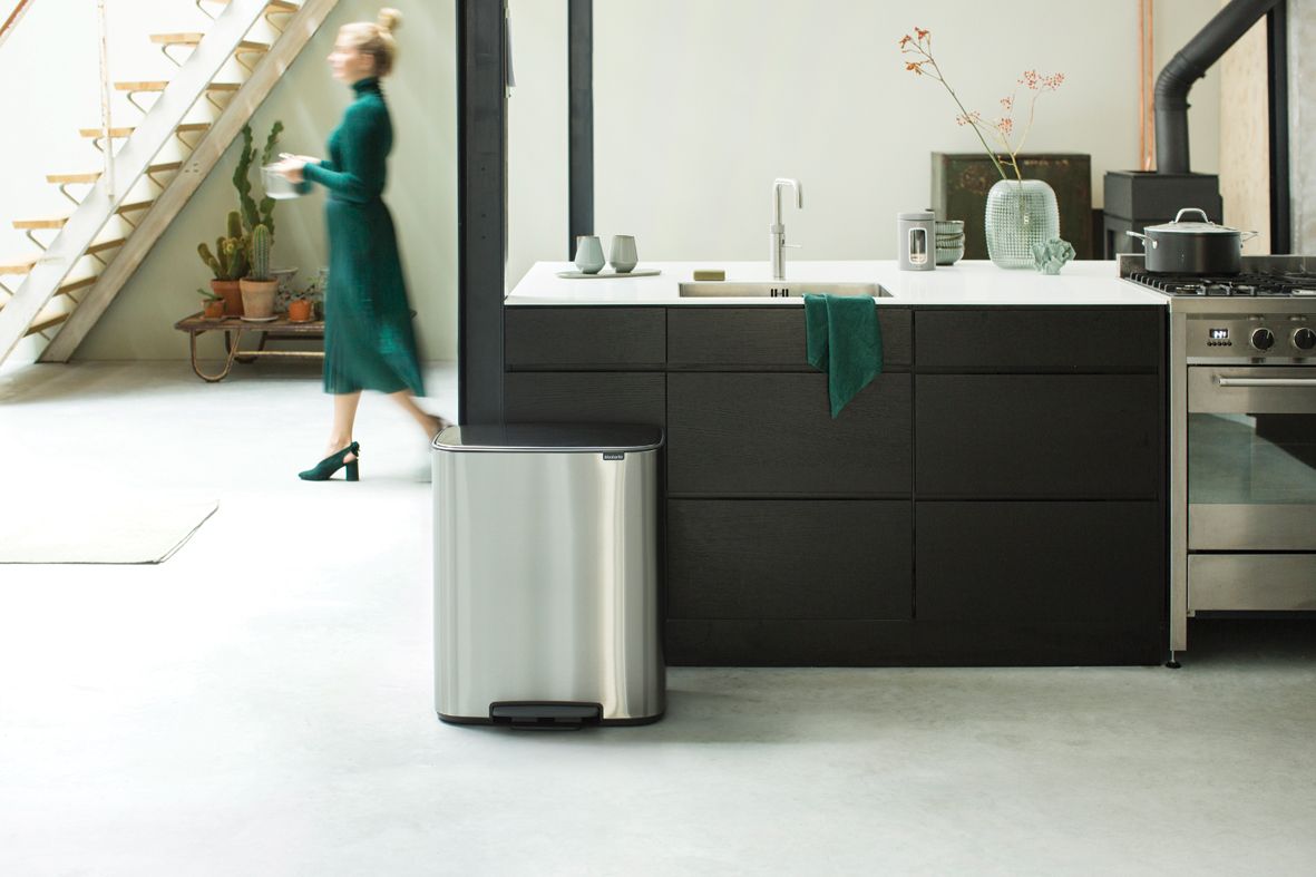 Brabantia 211461 Bo Pedal Bin, 2 X 30 Litre  Matt Steel Fingerprint Proof