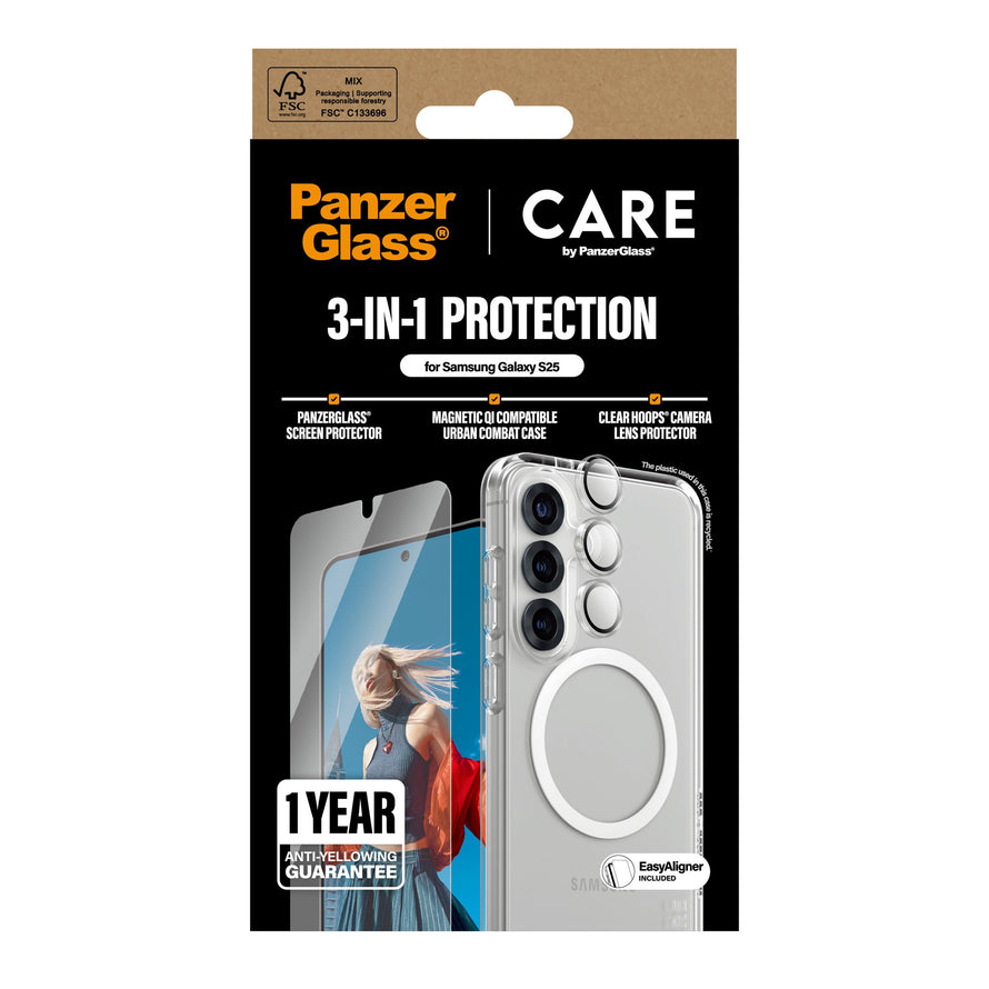 PanzerGlass® | CARE™ by PanzerGlass® 3-in-1 Bundle Samsung Galaxy S25