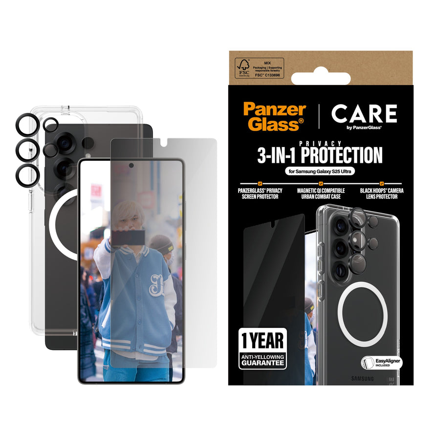 Panzerglass® Crrfubqg38488 Flagship Case Transparent Urban Combat W. Black Qi Compatible Samsung Galaxy S 2025 Ultra
