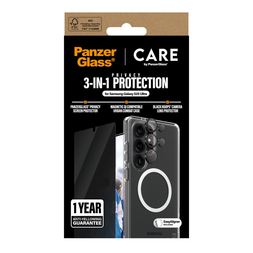 Panzerglass® Crrfubqg38488 Flagship Case Transparent Urban Combat W. Black Qi Compatible Samsung Galaxy S 2025 Ultra