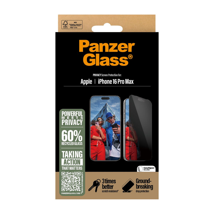 Panzerglass® P2864 Privacy Screen Protector Iphone 16 Pro Max | Ultra-Wide Fit