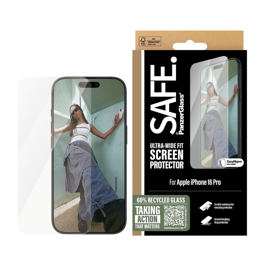 Panzerglass® Safe95876 Screen Protector Iphone 16 Pro | Ultra-Wide Fit
