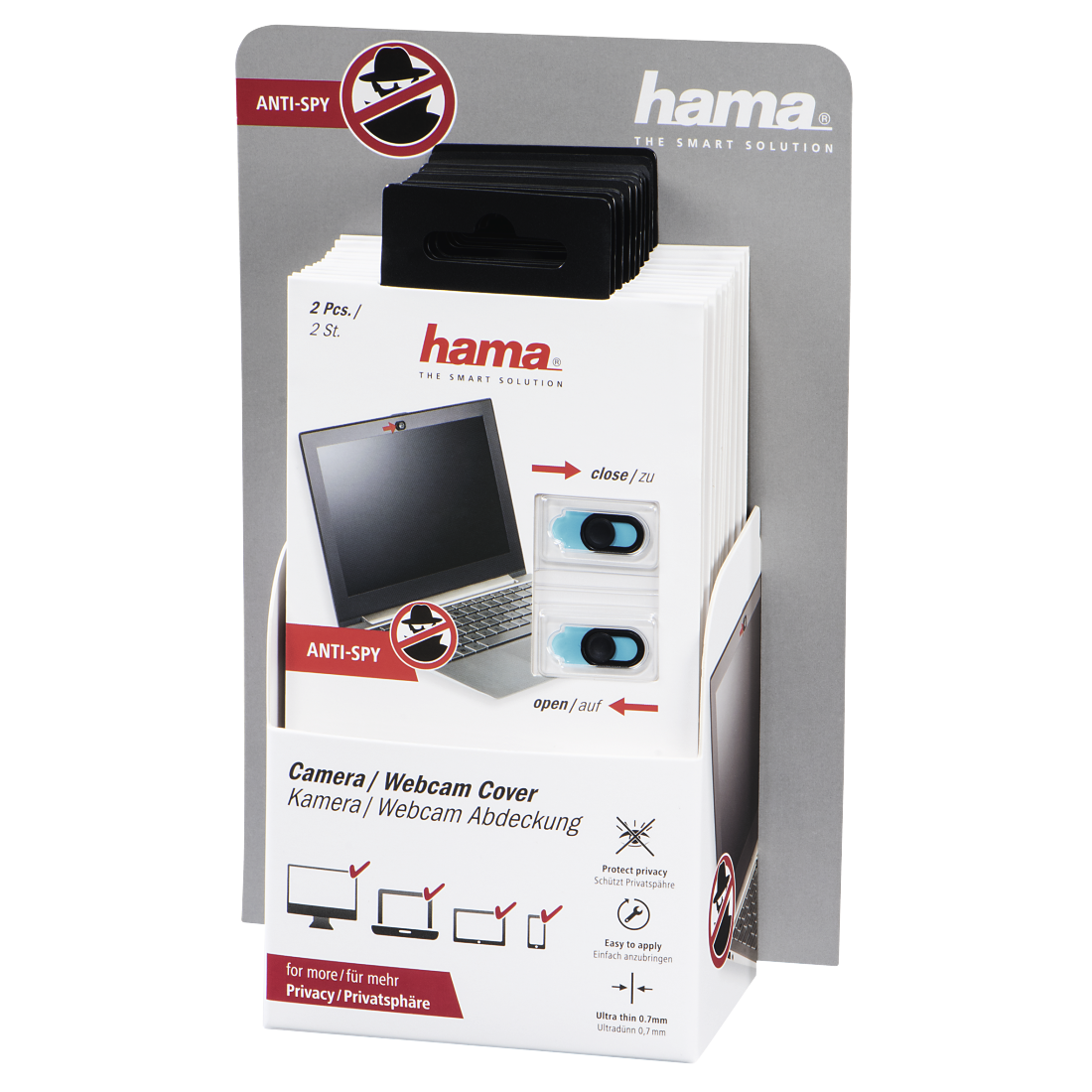 HAMA 12333 Webcam cover (2 pcs) for smartphone/tablet/notebook
