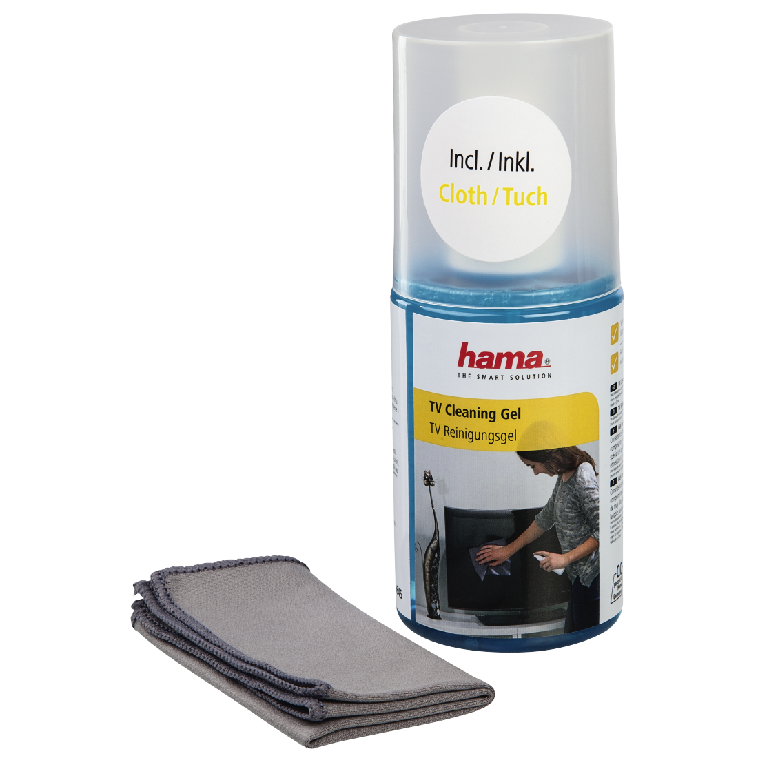HAMA 49645 TV Cleaning Gel, 200 ml, cloth included