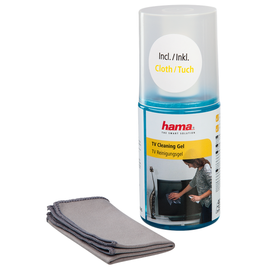 HAMA 49645 TV Cleaning Gel, 200 ml, cloth included